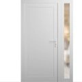 Front Exterior Prehung Metal-Plastic Door | Manux 8111 Antracite Grey | Side Sidelite Transom | Office Commercial and Residential Doors Entrance Patio Garage 50" x 80" (W36+14" x H80") Left hand Inswing White