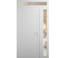 Front Exterior Prehung Metal-Plastic Door | Manux 8111 Antracite Grey | Side and Top Sidelite Transom | Office Commercial and Residential Doors Entrance Patio Garage 52" x 94" (W36+16" x H80+14") Left hand Inswing White
