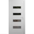 Front Exterior Prehung Metal-Plastic Door | Manux 8113 White Silk | Office Commercial and Residential Doors Entrance Patio Garage W36" x H80" Left hand Inswing White