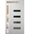 Front Exterior Prehung Metal-Plastic Door | Manux 8113 Antracite Grey | Side and Top Sidelite Transom | Office Commercial and Residential Doors Entrance Patio Garage 44" x 94" (W32+12" x H80+14") Right hand Inswing White