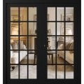 Front Exterior Prehung Metal-Plastic Double Doors Clear Glass / MANUX 8151 Matte Black / Office Commercial and Residential Doors Entrance Patio Garage 72" x 80" Right-Hand Inswing Black Matte