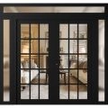 Front Exterior Prehung Metal-Plastic Double Doors Clear Glass / MANUX 8151 Matte Black / Office Commercial and Residential Doors Entrance Patio Garage 96" x 94" Right-Hand Inswing Black Matte