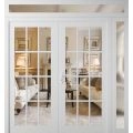 Front Exterior Prehung Metal-Plastic Double Doors Clear Glass / MANUX 8355 White Silk / Office Commercial and Residential Doors Entrance Patio Garage 84" x 94" Right-Hand Inswing White
