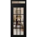 Front Exterior Prehung Metal-Plastic Door Clear Glass / MANUX 8355 Matte Black / Office Commercial and Residential Doors Entrance Patio Garage 36" x 94" Right-Hand Inswing Black Matte