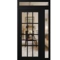 Front Exterior Prehung Metal-Plastic Door Clear Glass / MANUX 8355 White Silk / Office Commercial and Residential Doors Entrance Patio Garage 52" x 96" Right-Hand Inswing Black Matte