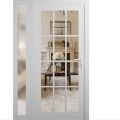 Front Exterior Prehung Metal-Plastic Door Clear Glass / MANUX 8355 White Silk / Office Commercial and Residential Doors Entrance Patio Garage 52" x 80" Left-Hand Inswing White