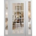 Front Exterior Prehung Metal-Plastic Door Clear Glass / MANUX 8355 White Silk / Office Commercial and Residential Doors Entrance Patio Garage 68" x 80" Left-Hand Inswing White