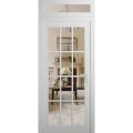 Front Exterior Prehung Metal-Plastic Door Clear Glass / MANUX 8355 White Silk / Office Commercial and Residential Doors Entrance Patio Garage 36" x 94" Left-Hand Inswing White