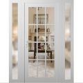 Front Exterior Prehung Metal-Plastic Door Clear Glass / MANUX 8355 Matte Black / Office Commercial and Residential Doors Entrance Patio Garage 60" x 80" Right-Hand Inswing White