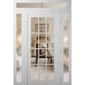 Front Exterior Prehung Metal-Plastic Door Clear Glass / MANUX 8355 White Silk / Office Commercial and Residential Doors Entrance Patio Garage 68" x 94" Right-Hand Inswing White