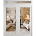 Front Exterior Prehung Metal-Plastic Double Doors Clear Glass / MANUX 8666 Matte Black / Office Commercial and Residential Doors Entrance Patio Garage 72" x 94" Left-Hand Inswing White