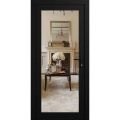 Front Exterior Prehung Metal-Plastic Door Clear Glass / MANUX 8666 Matte Black / Office Commercial and Residential Doors Entrance Patio Garage 30 x 80 (30" x 80")Left-hand Inswing Black Matte