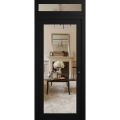 Front Exterior Prehung Metal-Plastic Door Clear Glass / MANUX 8666 Matte Black / Office Commercial and Residential Doors Entrance Patio Garage 36" x 94" Left-Hand Inswing Black Matte