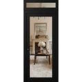 Front Exterior Prehung Metal-Plastic Door Clear Glass / MANUX 8666 Matte Black / Office Commercial and Residential Doors Entrance Patio Garage 36" x 96" Right-Hand Inswing Black Matte