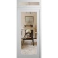 Front Exterior Prehung Metal-Plastic Door Clear Glass / MANUX 8666 Matte Black / Office Commercial and Residential Doors Entrance Patio Garage 36" x 94" Left-Hand Inswing White