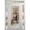 Front Exterior Prehung Metal-Plastic Door Clear Glass / MANUX 8666 White Silk / Office Commercial and Residential Doors Entrance Patio Garage 68" x 96" Left-Hand Inswing White