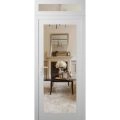 Front Exterior Prehung Metal-Plastic Door Clear Glass / MANUX 8666 Matte Black / Office Commercial and Residential Doors Entrance Patio Garage 36" x 96" Right-Hand Inswing White