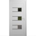 Front Exterior Prehung Metal-Plastic Door | Manux 8933 Walnut | Office Commercial and Residential Doors Entrance Patio Garage W36" x H80" Left hand Inswing White