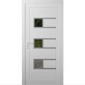 Front Exterior Prehung Metal-Plastic Door | Manux 8933 Walnut | Office Commercial and Residential Doors Entrance Patio Garage W36" x H80" Right hand Inswing White
