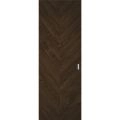 Hidden Barn | Ego 5005 Cognac Oak Veneer | Wood Veneer Doors | Magic Concealed Sliding Set | 36" x 80" EGO Marble Oak