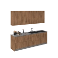 Kitchen Fusion Collection Natural Teak & Gray Color Base Size 8.5Ft Wide Natural Teak