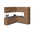 Kitchen Urban Collection Black & Gray Color Base Size 8x8Ft Wide Natural Teak