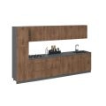 Kitchen Elegant Collection Black Color & Gray Base Size 11Ft Wide Natural Teak