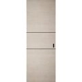 Hidden Barn | Planum 0014 Matte Grey | Sturdy Finished Flush Modern Doors | Magic Concealed Sliding Set 28" x 84" Natural Veneer