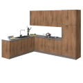 Kitchen Harmony Collection White Gloss Color Base Size 8x10Ft Wide Natural Teak