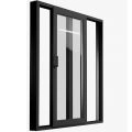 Patio Exterior Metal-Plastic Sliding Doors / Patio 8177 Matte Black 64" x 80" Left active door / Tempered Clear Glass Bypass Door Black Matte