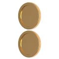 Round Sliding Pocket Closet Bypass Finger Pull - White (pack of 2) Gold