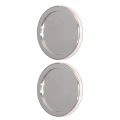 Round Sliding Pocket Closet Bypass Finger Pull - White (pack of 2) Brushed Nickel
