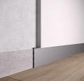 Armalux 10Ft One Piece | Baseboard for Hidden Doors | Aluminum Slim Profile Gray