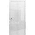 Sliding Closet Bi-fold Doors | Planum 0010 Chocolate Ash | Sturdy Tracks Moldings Trims Hardware Set | Wood Solid Bedroom Wardrobe Doors  Gloss White