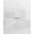 Planum Solid French Double Doors | Planum 0010 Natural Veneer | Wood Solid Panel Frame Trims | Closet Bedroom Sturdy Doors  Gloss White