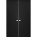 Hidden Double Doors | Planum 0010 Primed White with Concealed White Metal Frame 36" x 80" (2* 18x80) Left-hand Inswing Black Matte