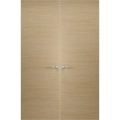 Hidden Double Doors | Planum 0010 Primed White with Concealed White Metal Frame 36" x 80" (2* 18x80) Left-hand Inswing Natural Veneer