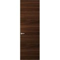 Hidden Door | Planum 0010 Primed White with Concealed White Metal Frame 42" x 80" Right-hand Outswing Chocolate Ash