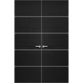 Hidden Double Doors | Planum 0020 White Silk Concealed Metal Frame 60" x 96" (2* 30x96) Right-hand Outswing Black Matte