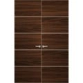 Hidden Double Doors | Planum 0020 Chocolate Ash Concealed Metal Frame 36" x 80" (2* 18x80) Left-hand Inswing Chocolate Ash