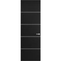 Hidden Door | Planum 0020 Matte Black Concealed Metal Frame 18" x 80" Left-hand Inswing Black Matte