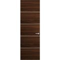 Hidden Door | Planum 0020 Matte Black Concealed Metal Frame 18" x 80" Left-hand Inswing Chocolate Ash