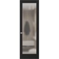 Hidden Door | Planum 2102 Matte Black Concealed Metal Frame 18" x 80" Right-hand Inswing Black Matte