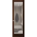 Hidden Door | Planum 2102 Matte Black Concealed Metal Frame 18" x 80" Right-hand Inswing Chocolate Ash