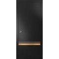 Sliding Pocket Door with Frames | Planum 2010 Matte Black and Aluminum Strips | Kit Trims Rail Hardware | Solid Wood Interior Bedroom Bathroom Closet Sturdy Doors Black Matte