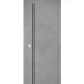 Sliding French Pocket Door with | Planum 0016 White Silk and Aluminum Strips | Kit Trims Rail Hardware | Solid Wood Interior Bedroom Sturdy Doors Concrete