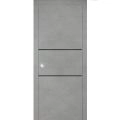 Sliding French Pocket Door with | Planum 0014 Oak and Aluminum Strips | Kit Trims Rail Hardware | Solid Wood Interior Bedroom Sturdy Doors Concrete
