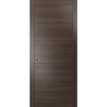 Sliding French Pocket Door with | Planum 0010 Primed | Kit Trims Rail Hardware | Solid Wood Interior Bedroom Sturdy Doors Chocolate Ash