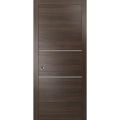 Sliding Pocket Door with Frames | Planum 0110 and Aluminum Strips | Kit Trims Rail Hardware | Solid Wood Interior Bedroom Bathroom Closet Sturdy Doors -30" x 80" White