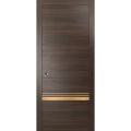 Sliding Pocket Door with Frames | Planum 2010 Matte Black and Aluminum Strips | Kit Trims Rail Hardware | Solid Wood Interior Bedroom Bathroom Closet Sturdy Doors Chocolate Ash